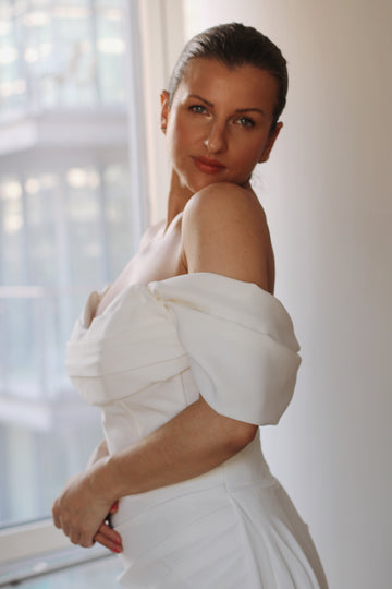 Luxury Crepe Wedding Dress Straps - Velo Bianco